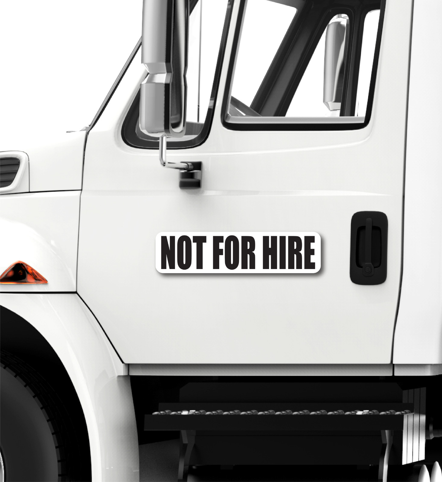 (2) NOT FOR HIRE Magnetic signs 3″× 12″ Black on White FREE SHIPPING!