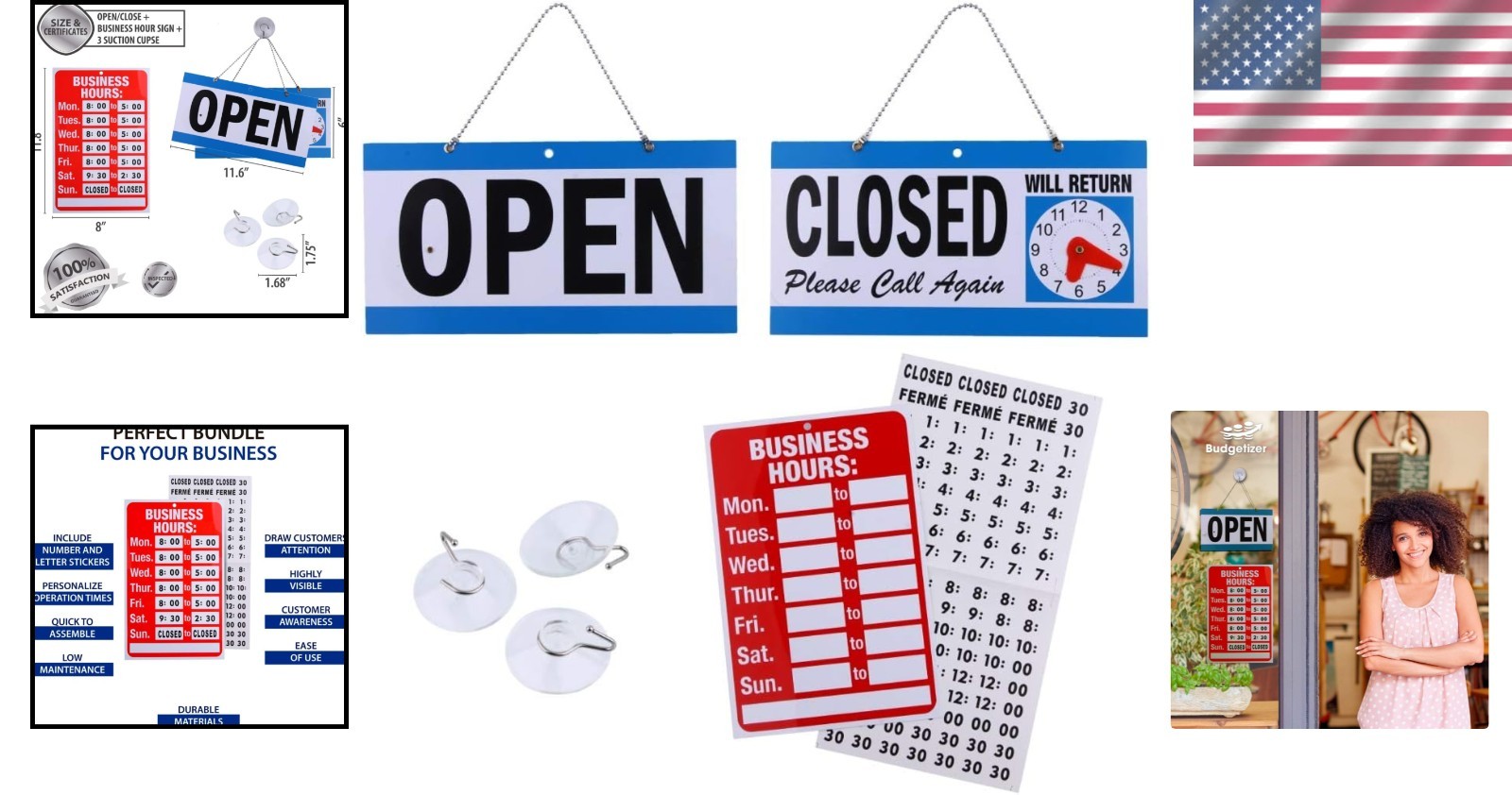 Bright and Customizable Business Hour Signs – Perfect for All Establishments
