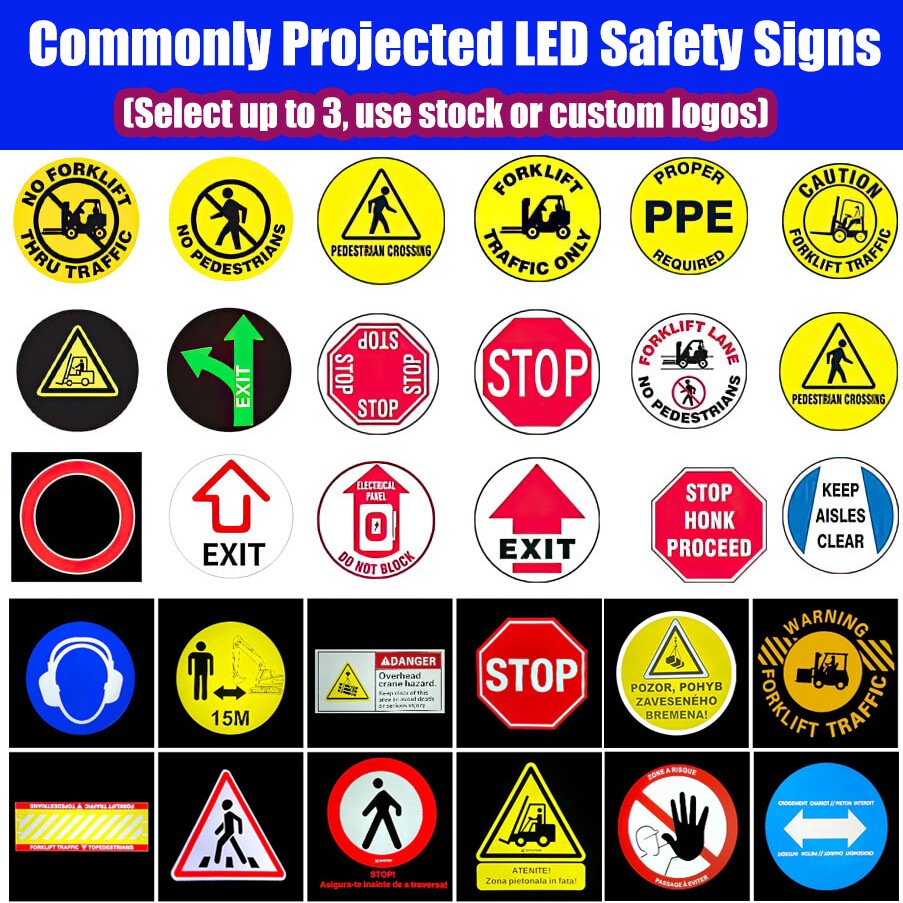 15-1500W LED Sign Gobo Projector Warning Safety Compliance Signs Projection Lamp