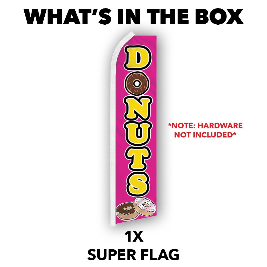Donuts Advertising Swooper Feather Flutter Flag Food Concessions PK