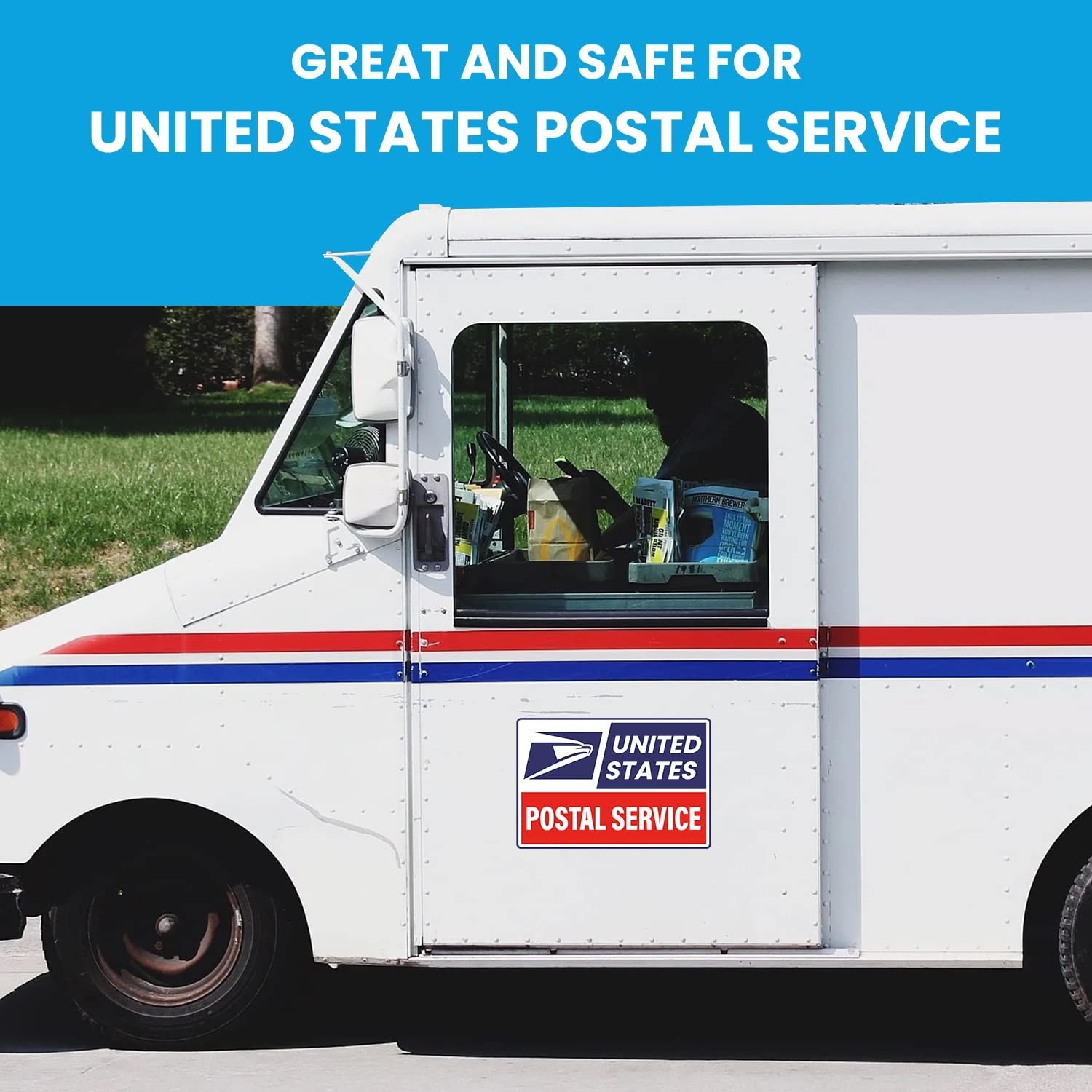 (3 Pack) Reflective U.S. Mail Delivery Magnetic Signs for Rural Carrier – 2