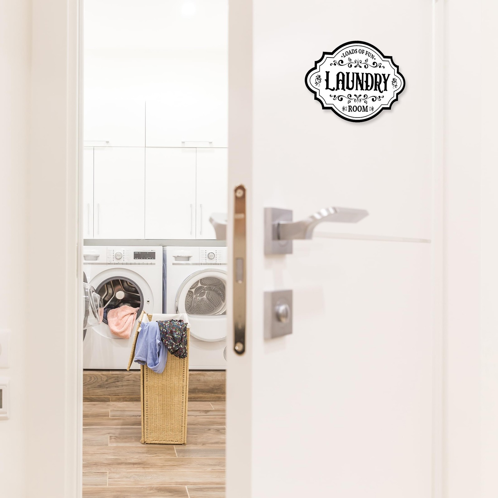 Laundry Room Door Sign Sticker，Self-Adhesive Waterproof Vinyl Vintage Laundry…