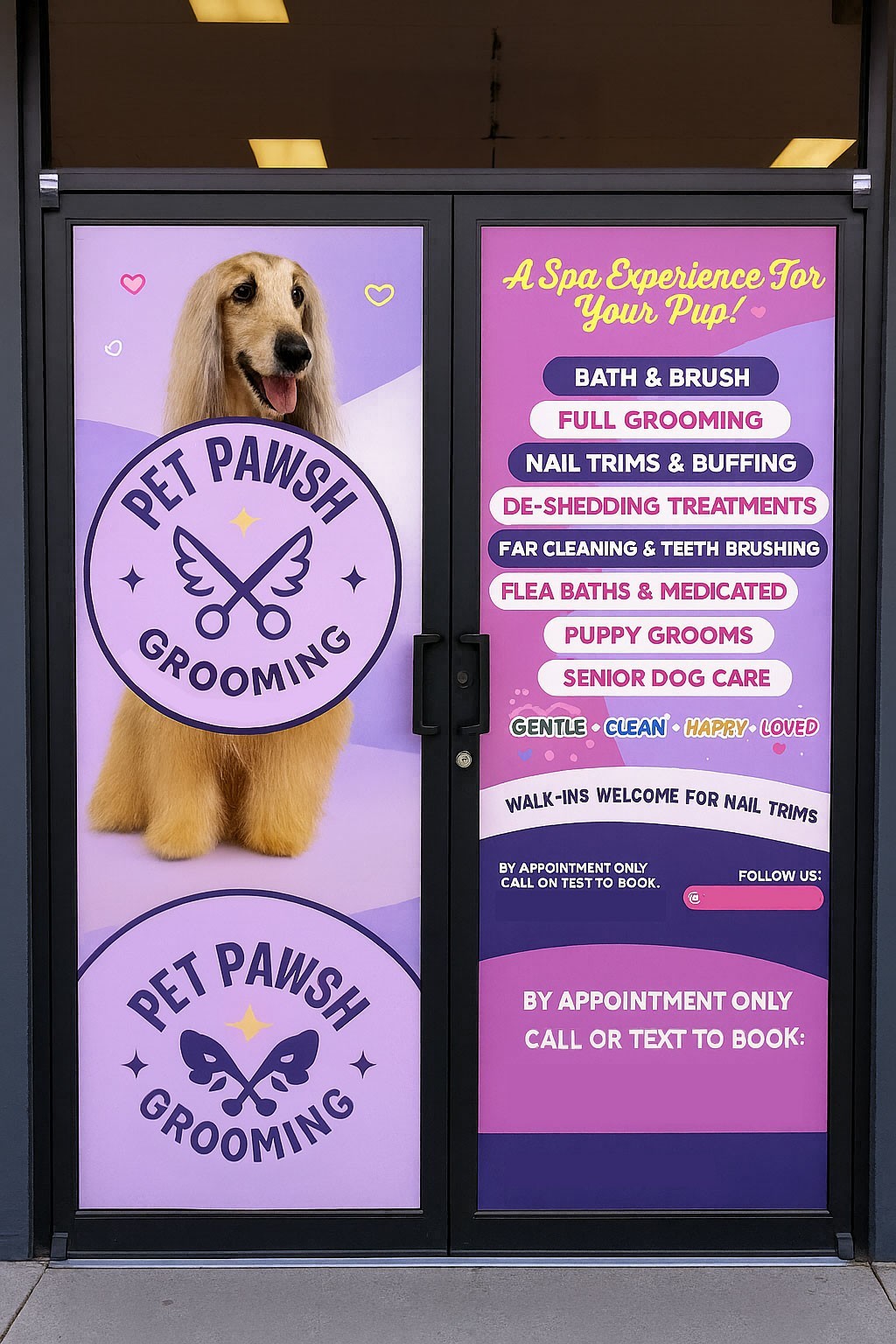 Storefront Window Decals: Includes FULL DESIGN