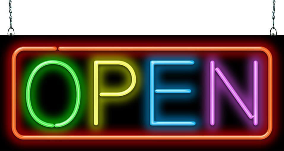 Multi-Color Open Neon Sign Jantec 32″ x 13″ Arcade Toy Shop Sign