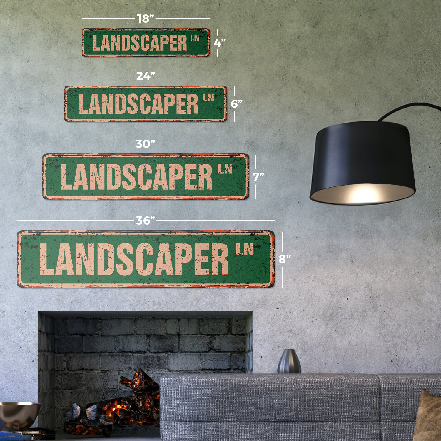 LANDSCAPER Vintage Street Sign landscape Designer gardener trees flowers