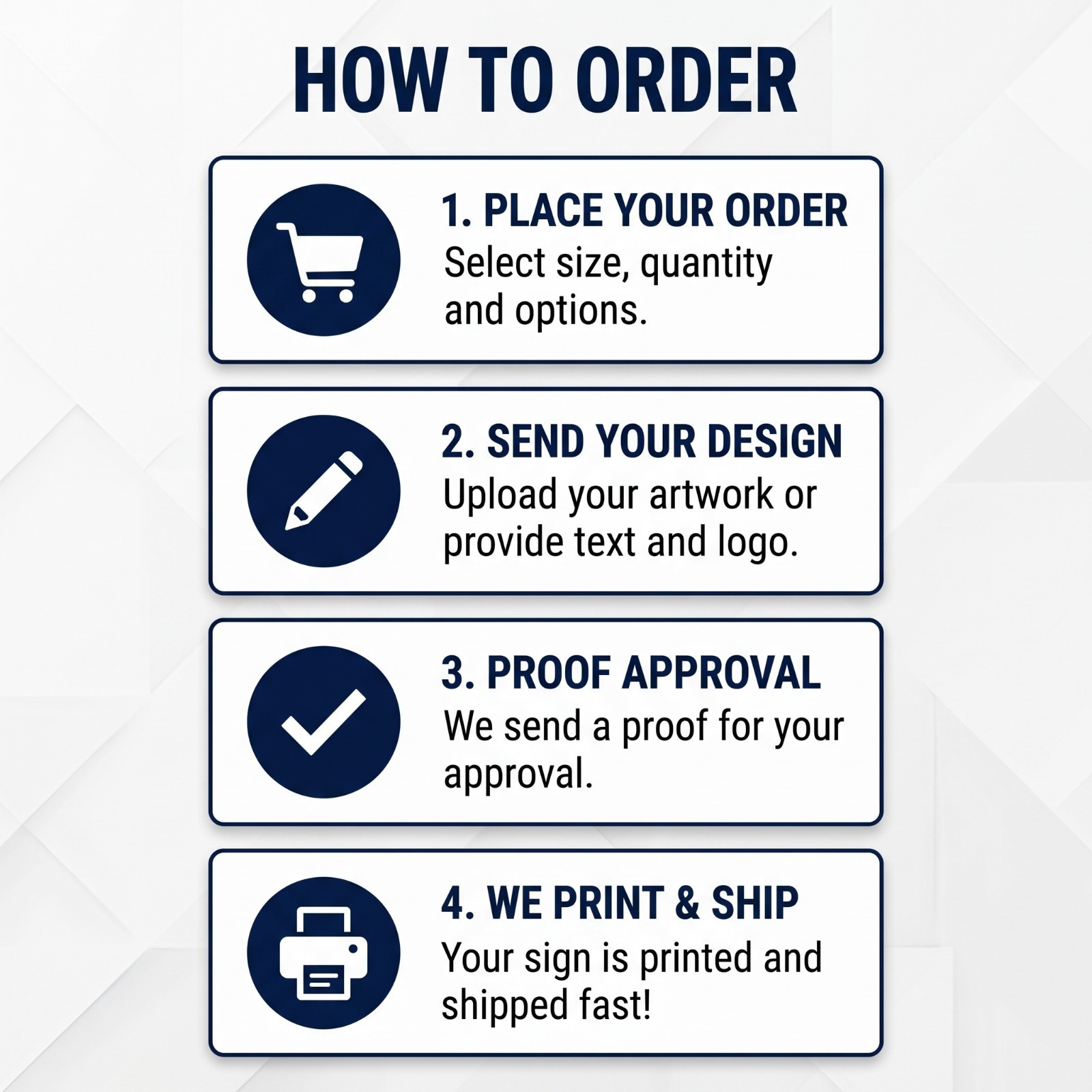 Custom Yard Sign 12×18, 18×24, 24×36 Coroplast Lawn Sign H-Stake Included