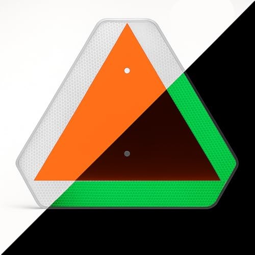 14×16 Inch Glow in Dark SMV Sign – Aluminum, Reflective Tape for Golf Cart, Trac
