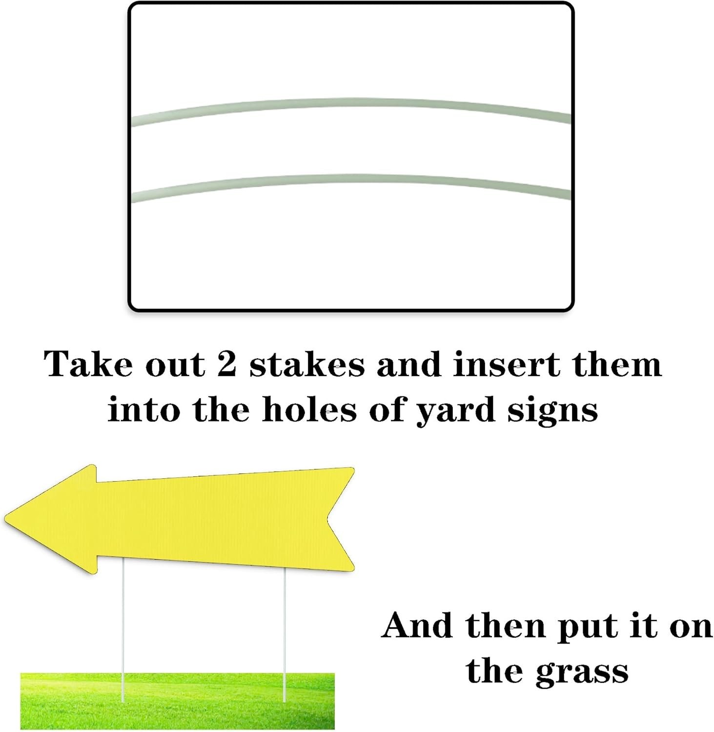 3-Pack 16×5 Inch Waterproof Yellow Arrow Signs – Perfect for Directions & Events