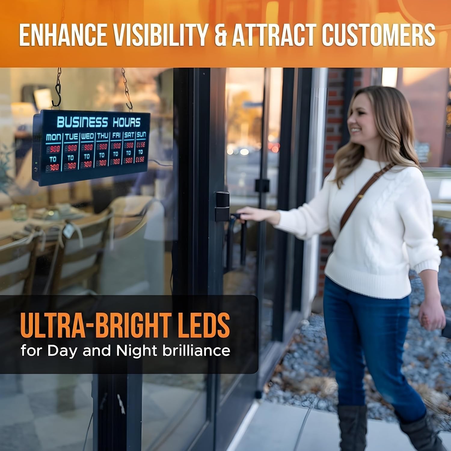 Digital Business Hours Sign by ELEMENT LUX – Electronic Programmable Hours of Op