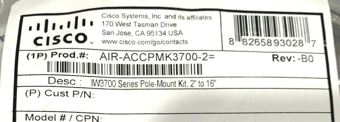 Cisco IW3700 Series Pole-Mount Kit 2″ – 16″
