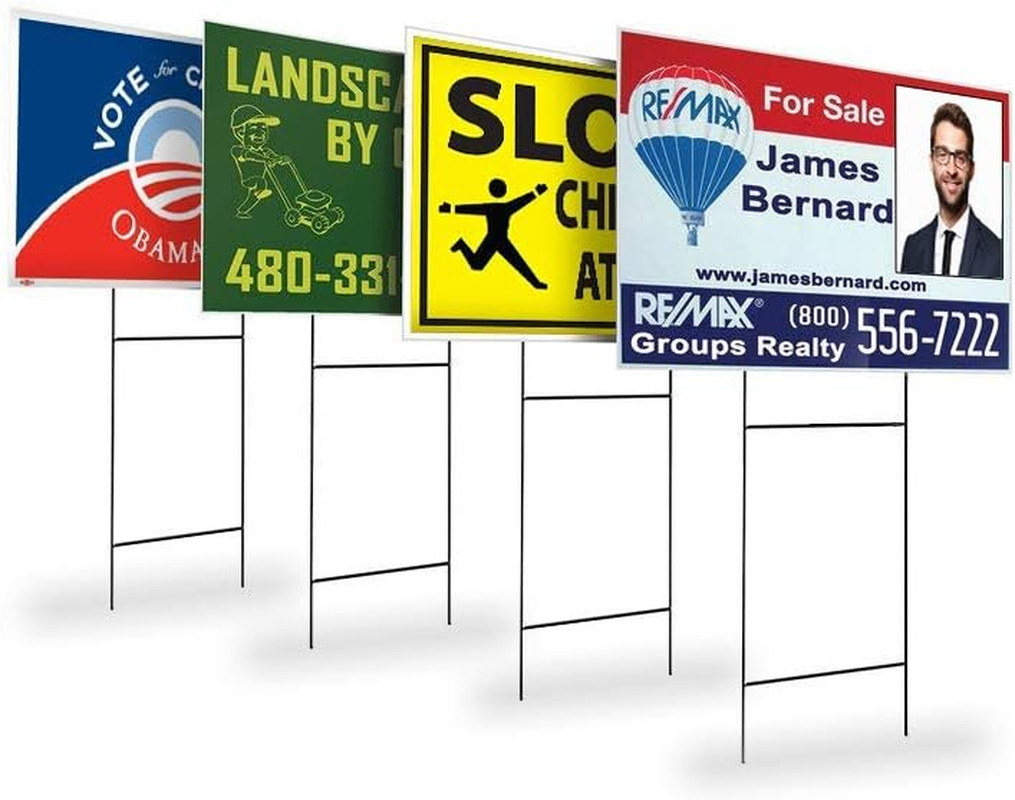 Yard Sign Stakes – 30″X10″ H Wire Stakes, Metal Lawn Sign Stakes, Real Estate Si