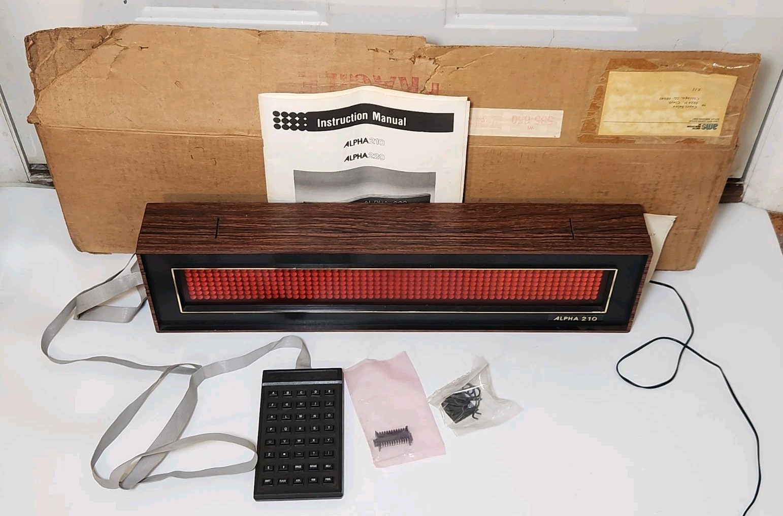 Vintage Nice Cond 1984 AMS Alpha 210 Programmable Digital Sign Original Box