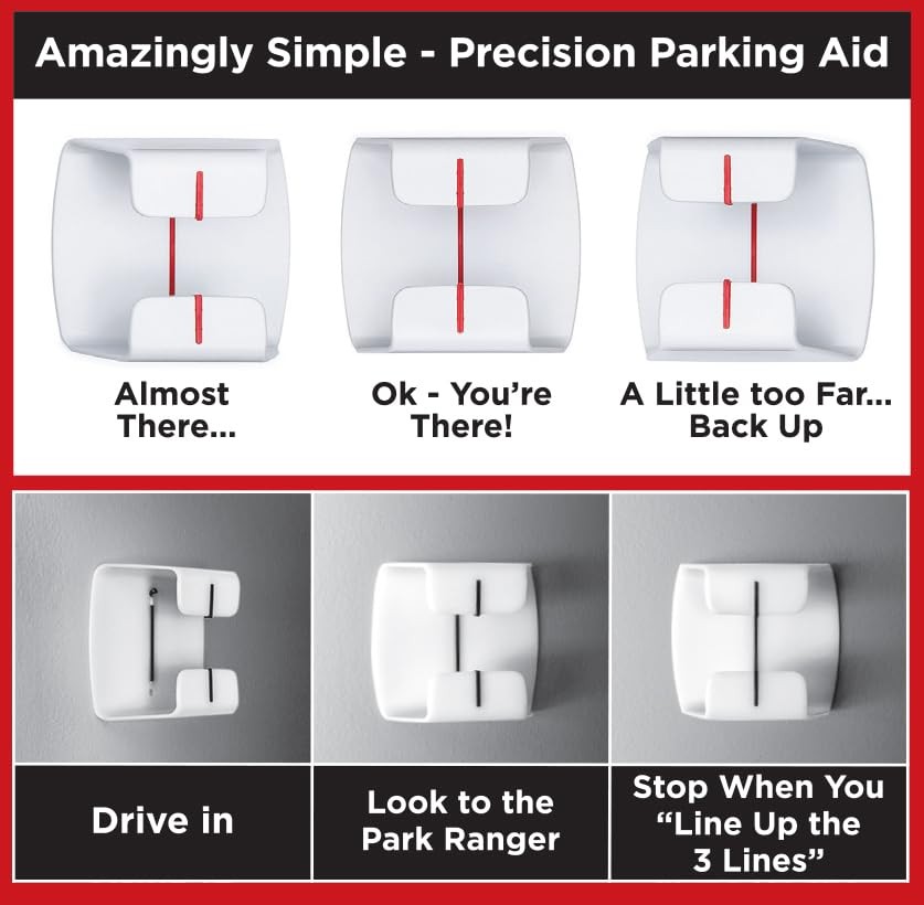 Park Ranger 1 pcs: U.S.A. Made Garage Parking Aid Bright White 1 Pack
