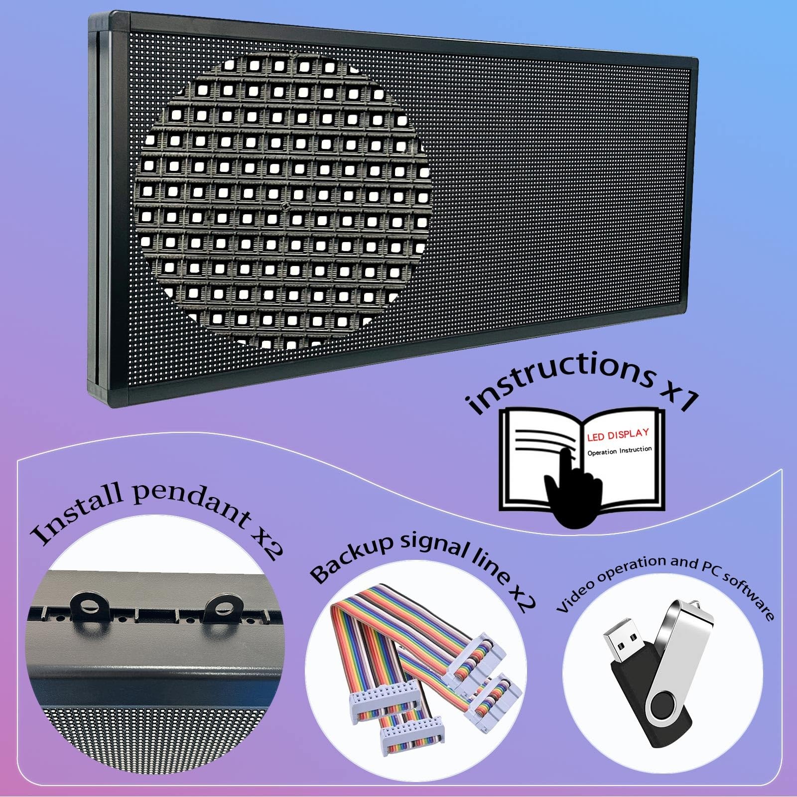P6 Programmable Led Sign Custom Scrolling Outdoor Digital Signs Display 40″X17″