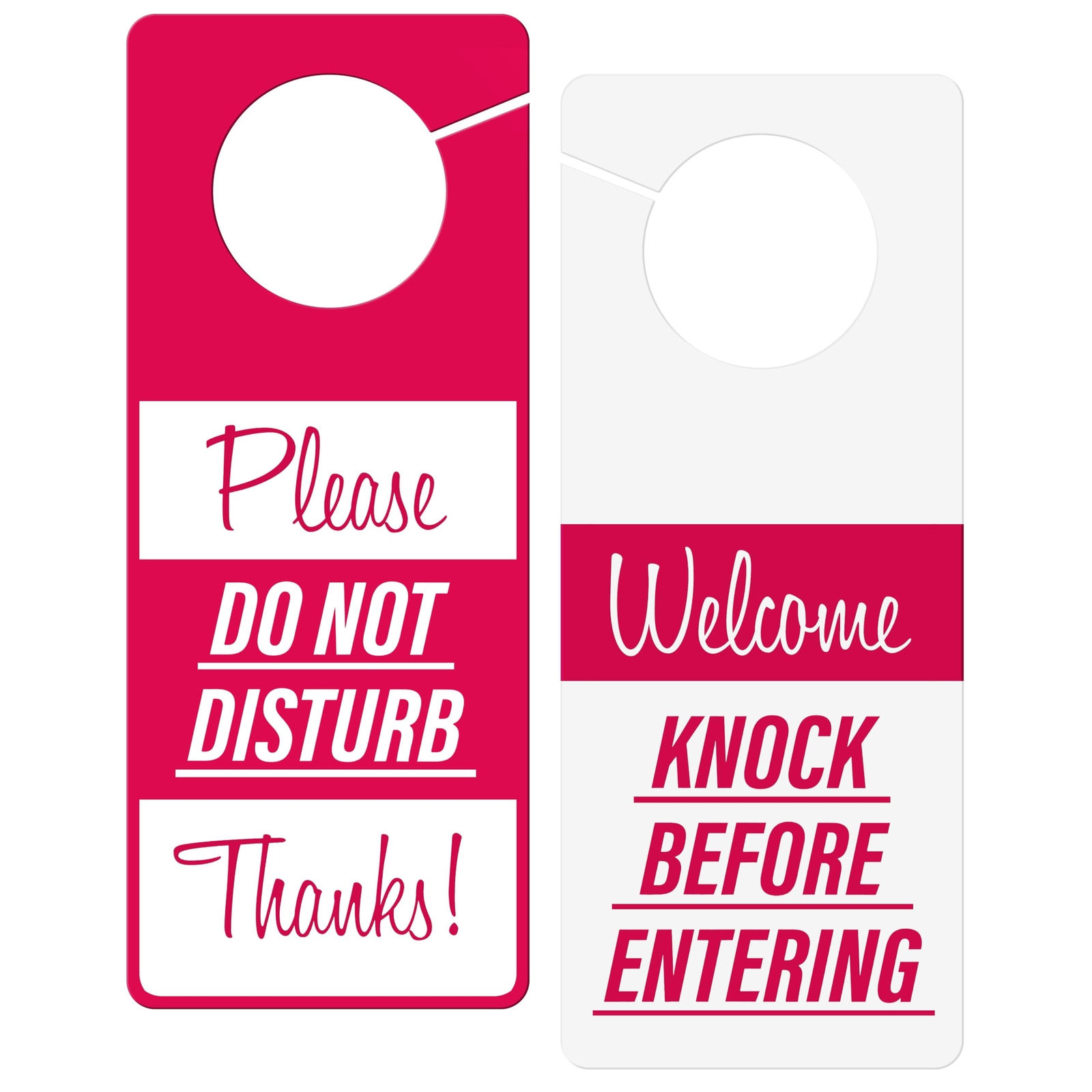 Do Not Disturb Door Hanger 2-Pack Meeting Progress 9.5×3.8″ Red White