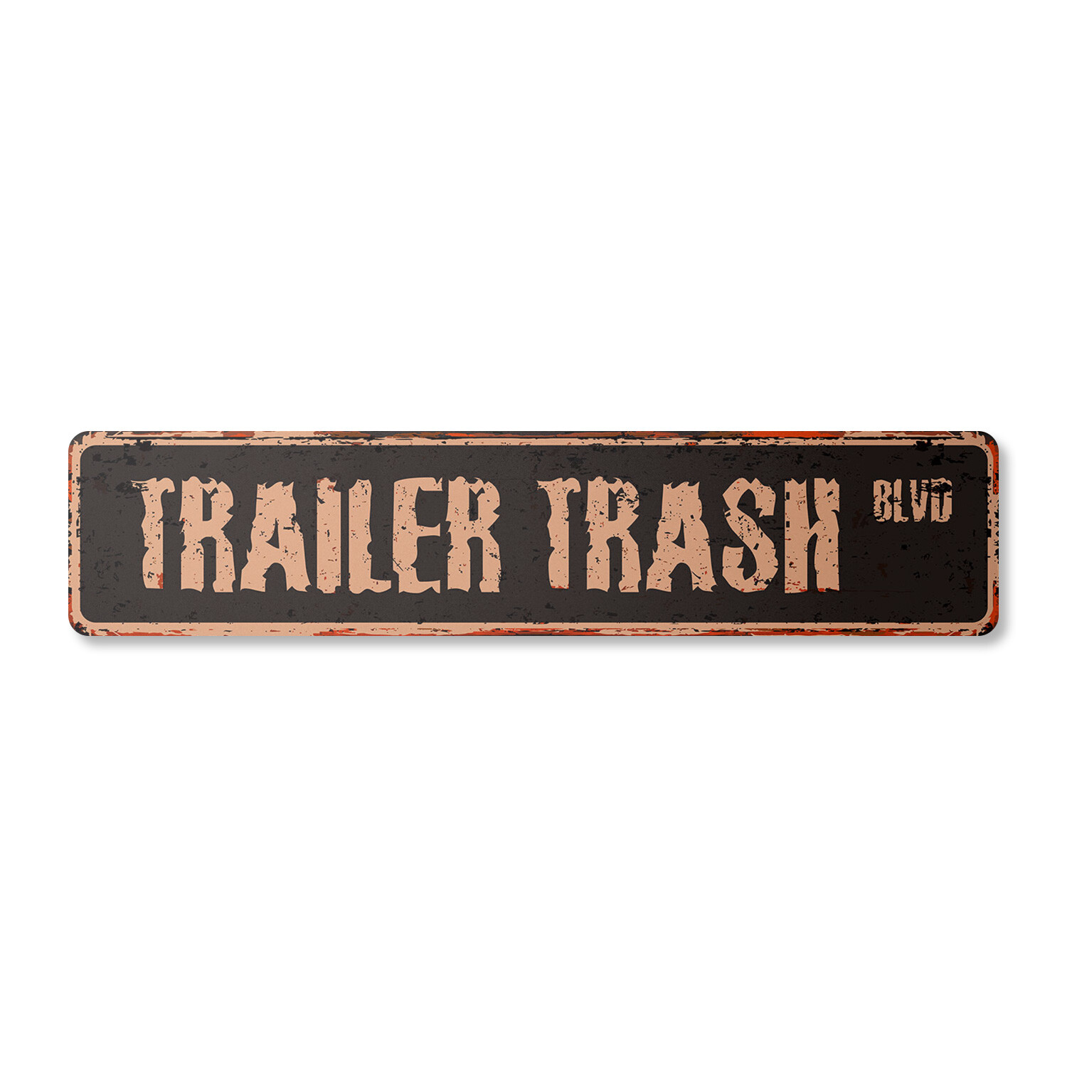 TRAILER TRASH Vintage Street Sign Metal Plastic white park redneck hick mobile