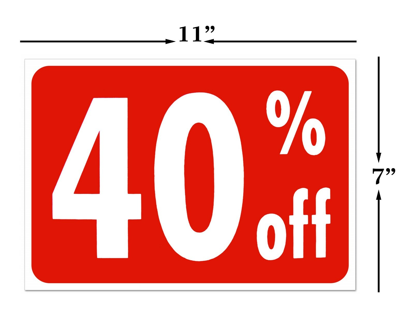 40% Off Sale Sign Business Retail Store Shopping Message Signs Durable Plastic