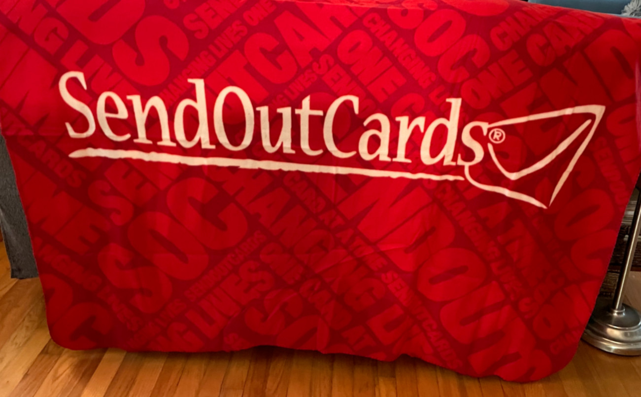SendOutCards SOC Promotional Logo Blanket / Display Booth Tablecloth NEW