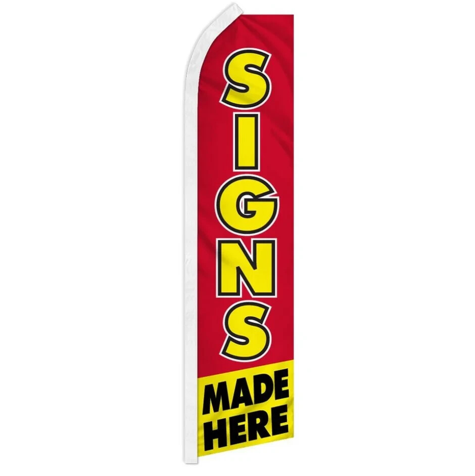 Signs Made Here Swooper Advertising Banner Flag for Printing Banner Services