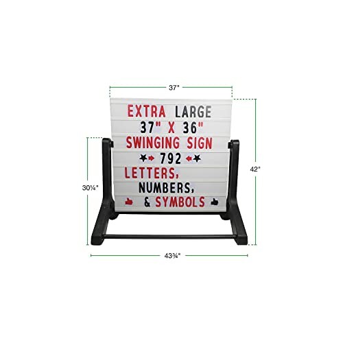 EXCELLO GLOBAL PRODUCTS SWINGING CHANGABLE MESSAGE SIDEWALK SIGN – WHITE