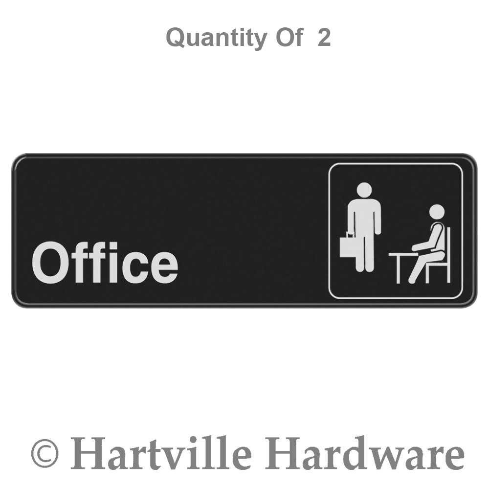 Hillman Office Sign, 3 in. x 9 in. 2-Pack