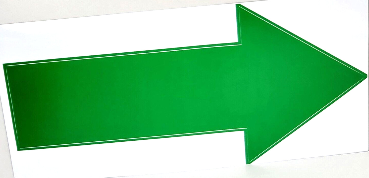 20 Pack – PVC Directional Arrow – Green 6 x 12″ ARROW, Self Stick Vinyl Arrow