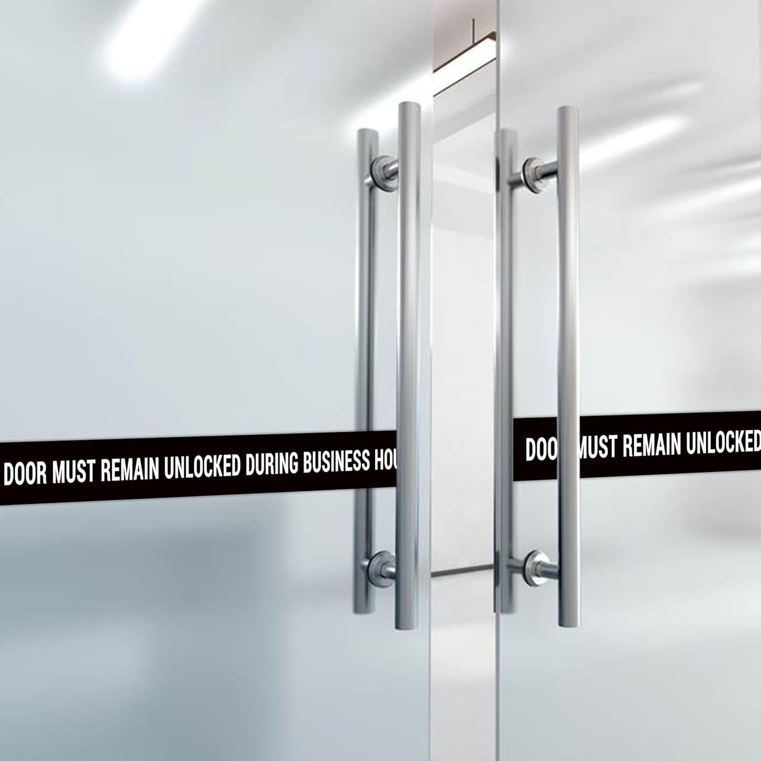 2PCS Door Must Remain Unlocked during Business Hours Sticker Sign，Self-Adhesive