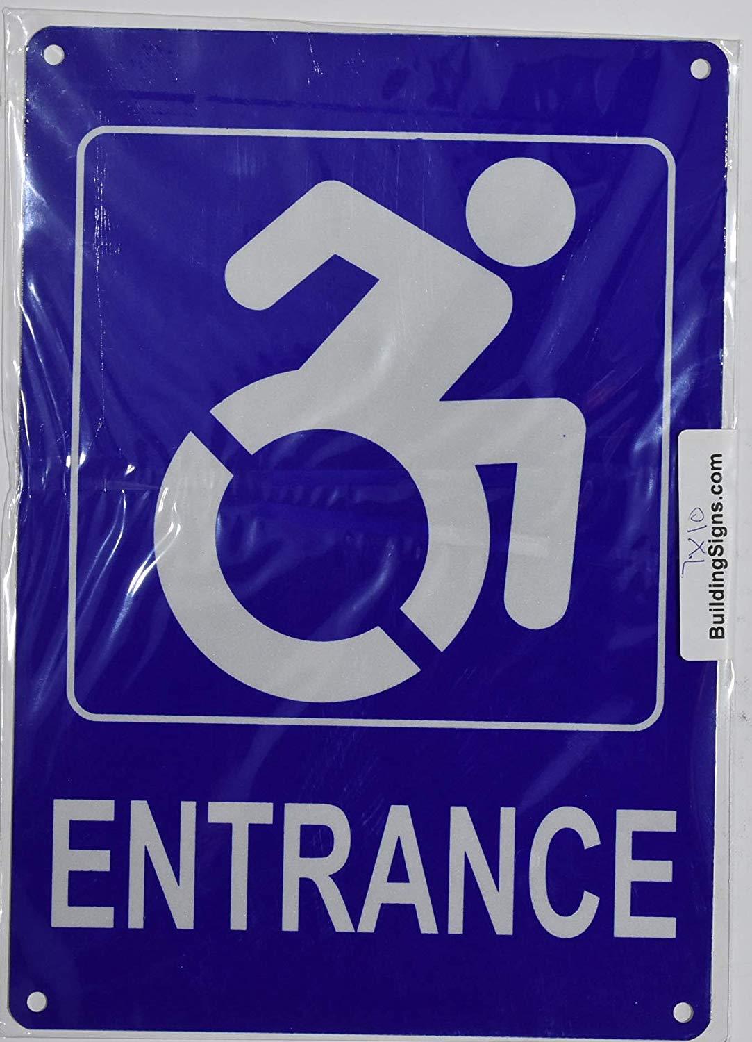 ACCESSIBLE Entrance Sign (Aluminium Reflective,Rust Free, Blue 7×10)..REF24-1027