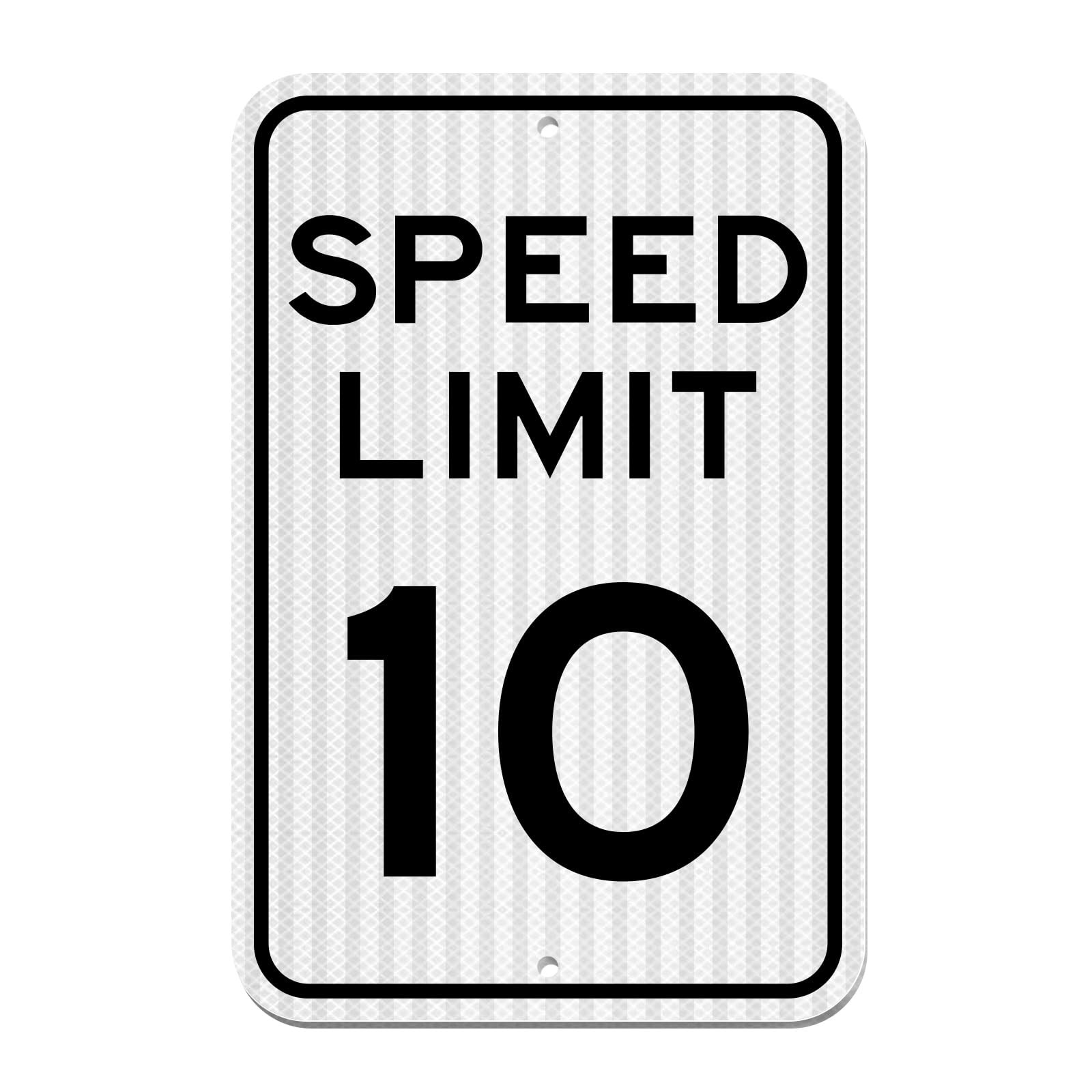 Speed ​​Limit Sign 10 MPH, Slow Down Traffic Sign, 12″ x 18″, Reflective 40Mi..