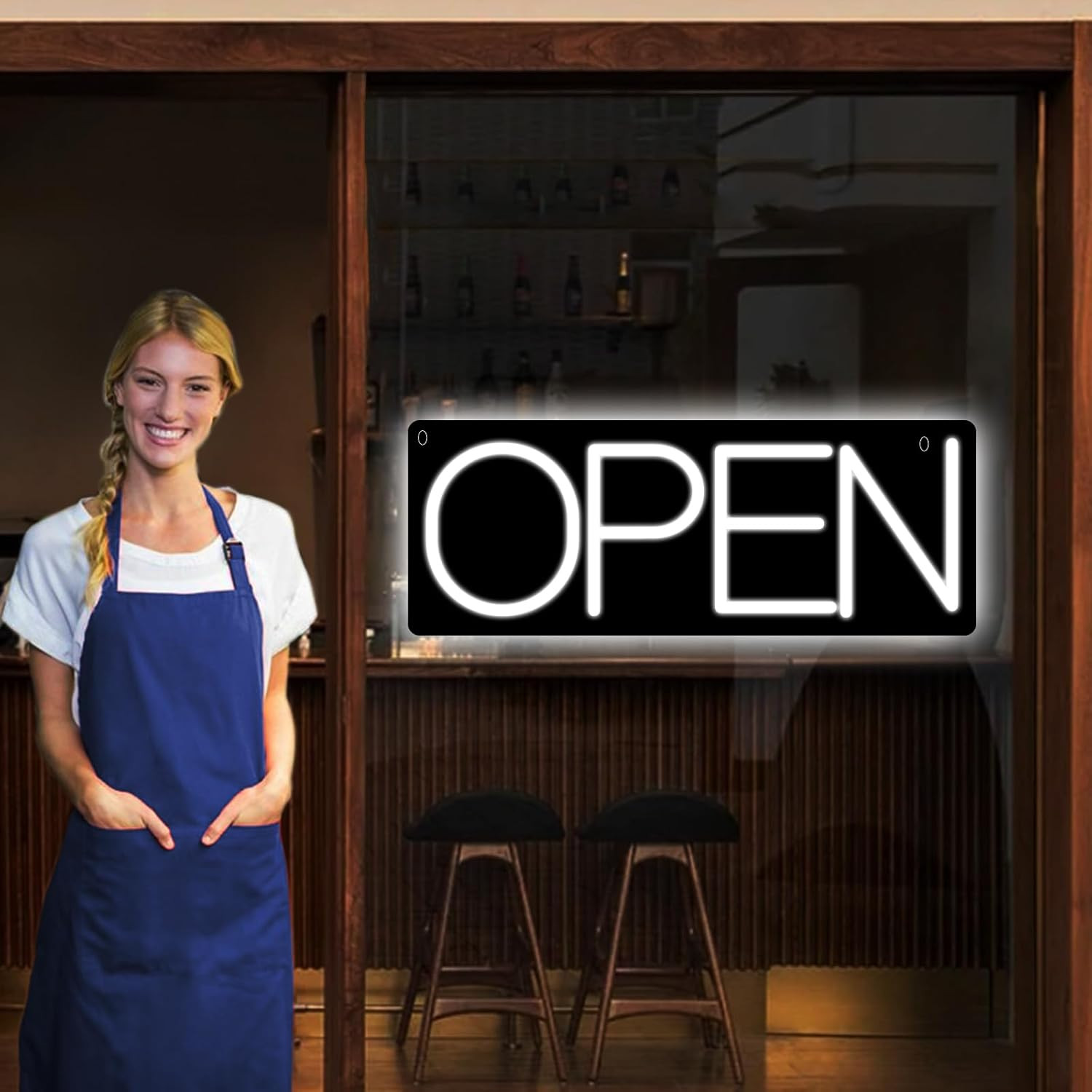 Open Signs for Business, LED Neon Open Sign 16 Inch 12V/2A Ultra Bright Lighted