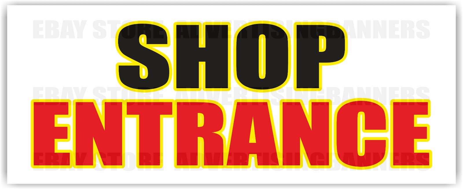 SHOP ENTRANCE Advertising Banner Vinyl Mesh Sign Parking Shop Warning Exit Entry