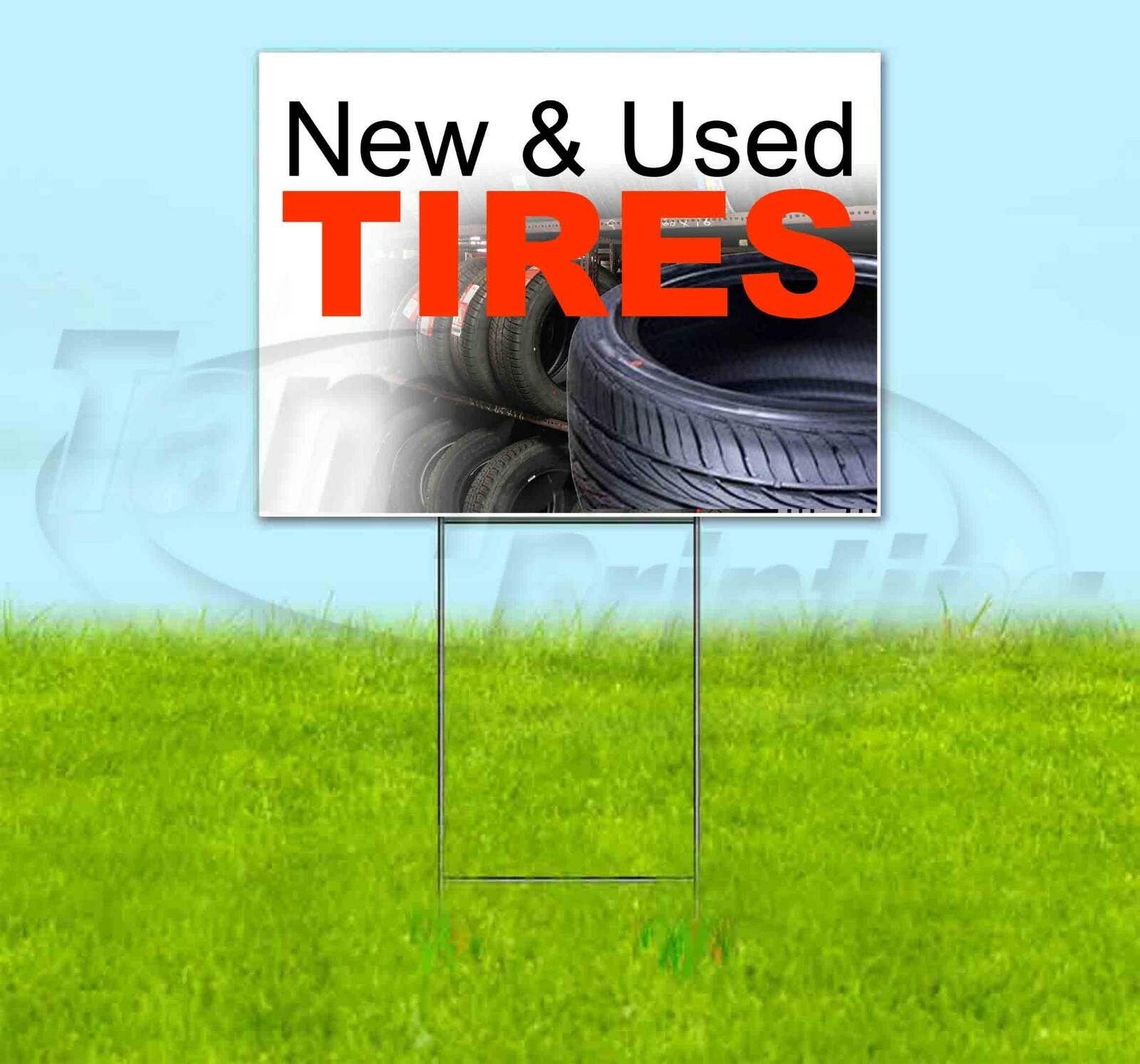 NEW AND USED TIRES 18×24 Yard Sign Corrugated Plastic Bandit Lawn Business USA