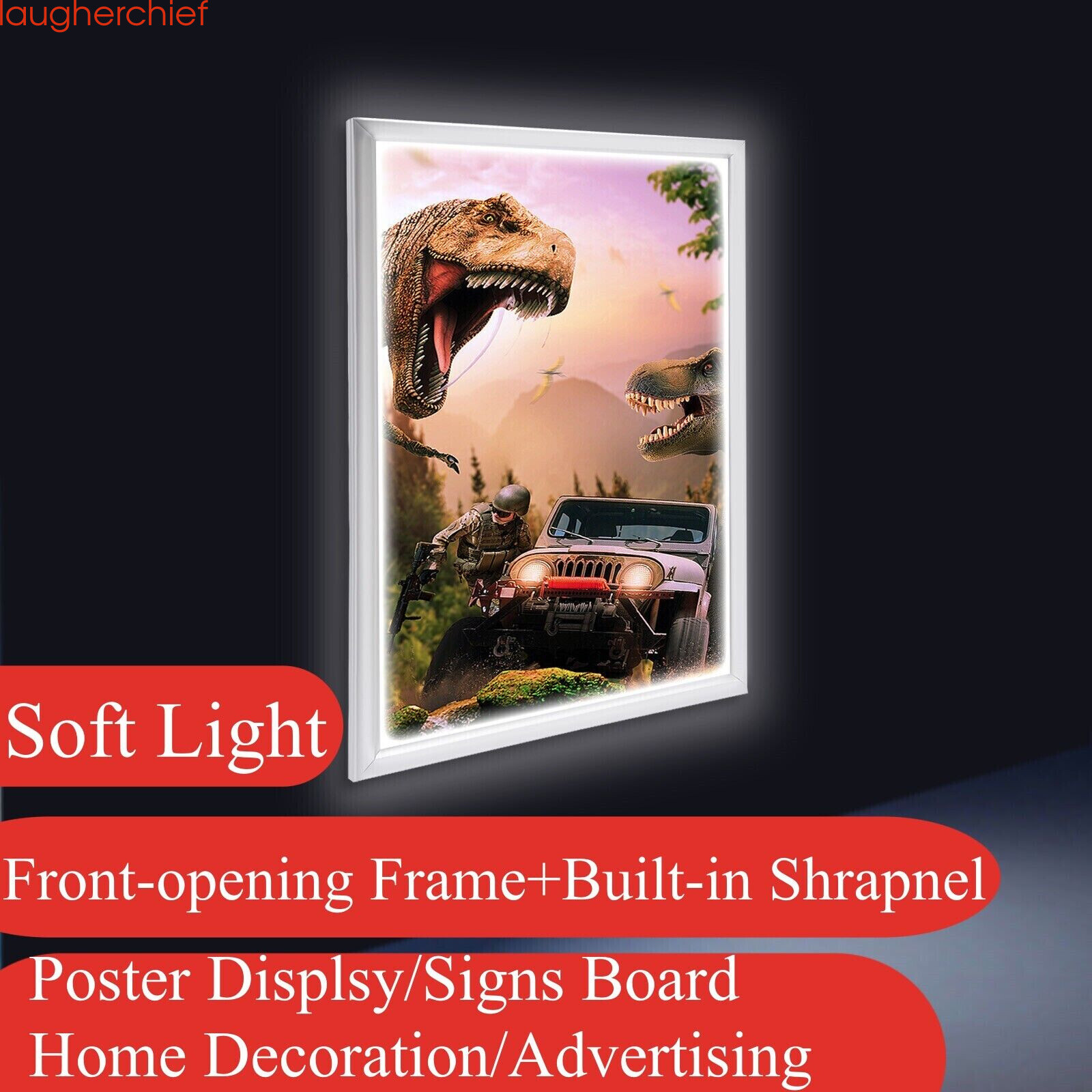Wall Mount LED Light Box Movie Poster Display 24″x36″ Advertising Frame Store US