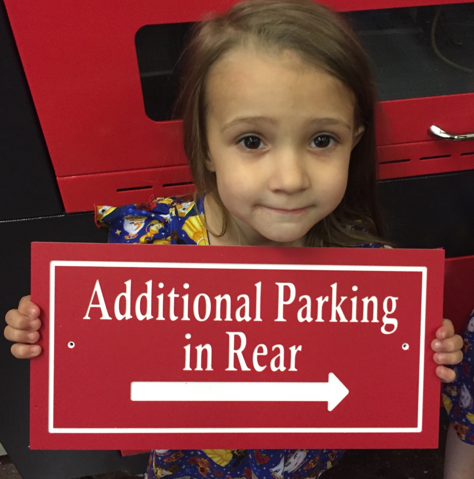 Rectangle Additional Parking in Rear Sign 14×7″ 1/4″ King ColorCore Red/White