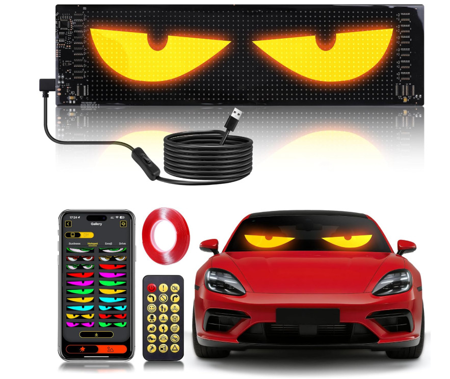 64×20 LED Car Eyes Display Sign – Programmable Scrolling Text & Animation