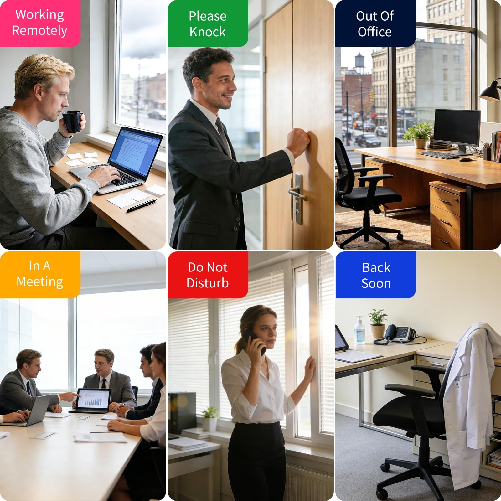 KitchenTour Office Door Signs, Stainless Steel 6 Options M, office room-6