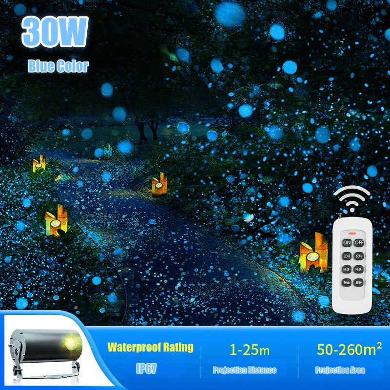 30W Outdoor Dynamic Firefly LED Starry Sky Projection Light For Home Garden Deco