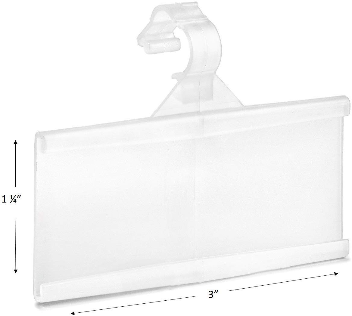 Pack of 100 – Plastic Wire Shelf Label Holder, 100 Count (Pack 1), Natural