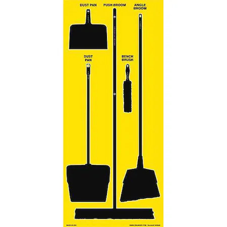Zoro Select 34Gn46 Store-Boards, 68X30 In, Black/Yellow, Max-Duty Aluminum,