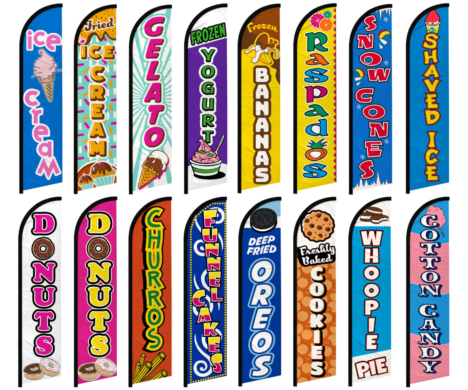 Dessert Windless Swooper Full Curve Flag Food Concessions Fair Sweets