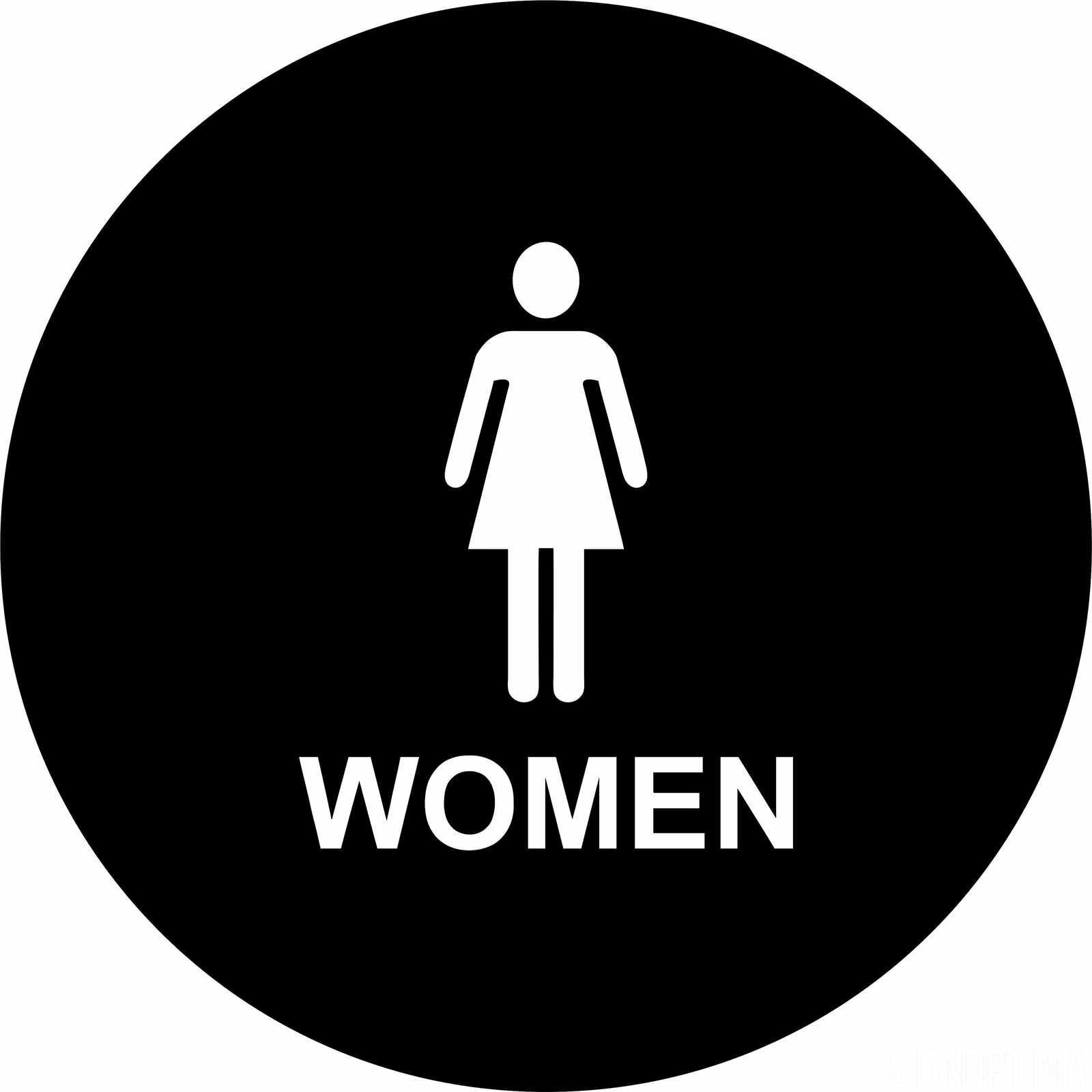 SignOptima™️ ADA Compliant Women’s Geometric Round Restroom Door Sign