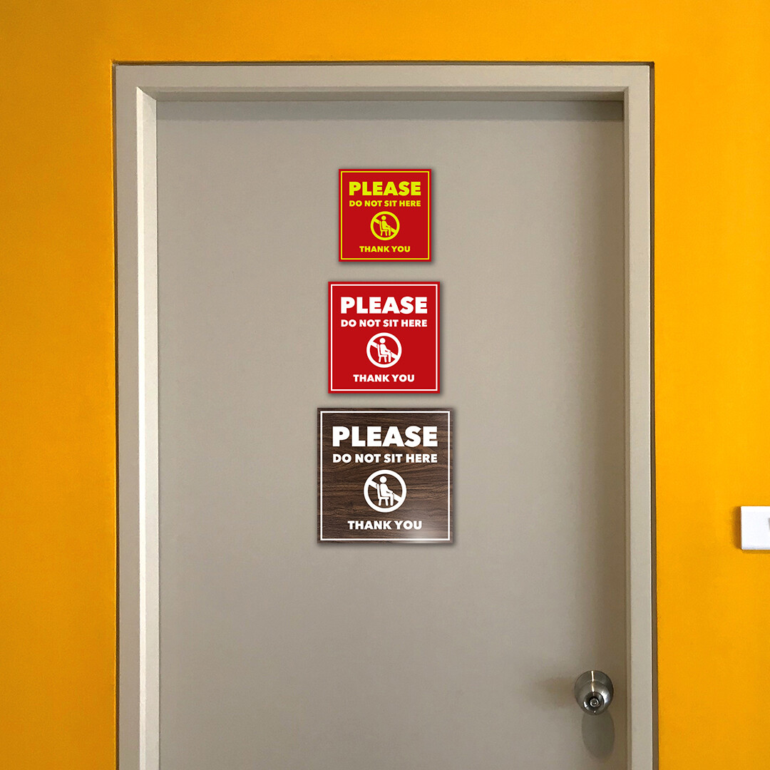 Signs ByLITA Square Please Do Not Sit Here Thank You Door or Wall Sign