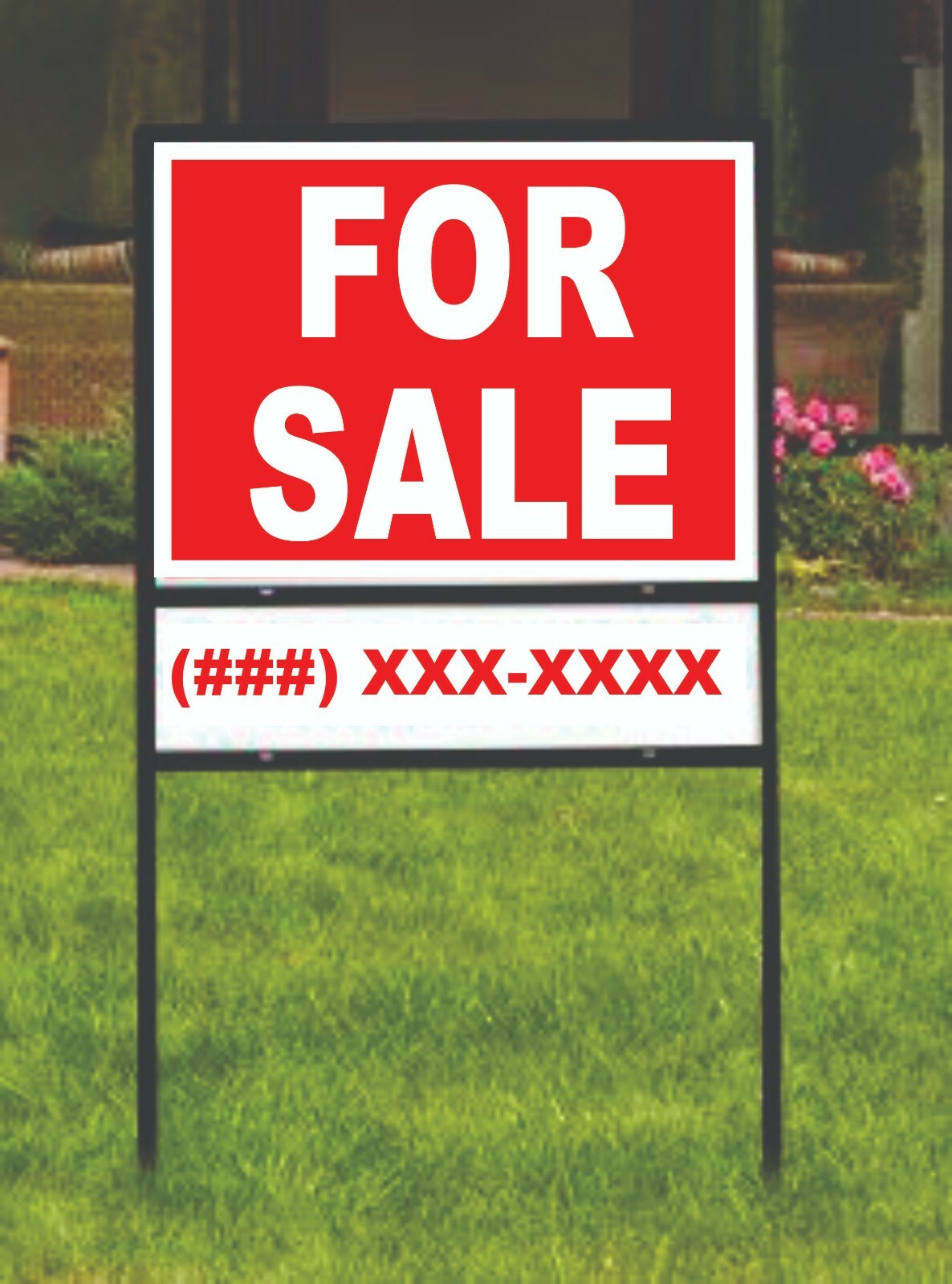3-Pack, 24″ x 18″ Metal H-Frame for Real Estate signs w/ 24 x 6 Rider, Free Ship