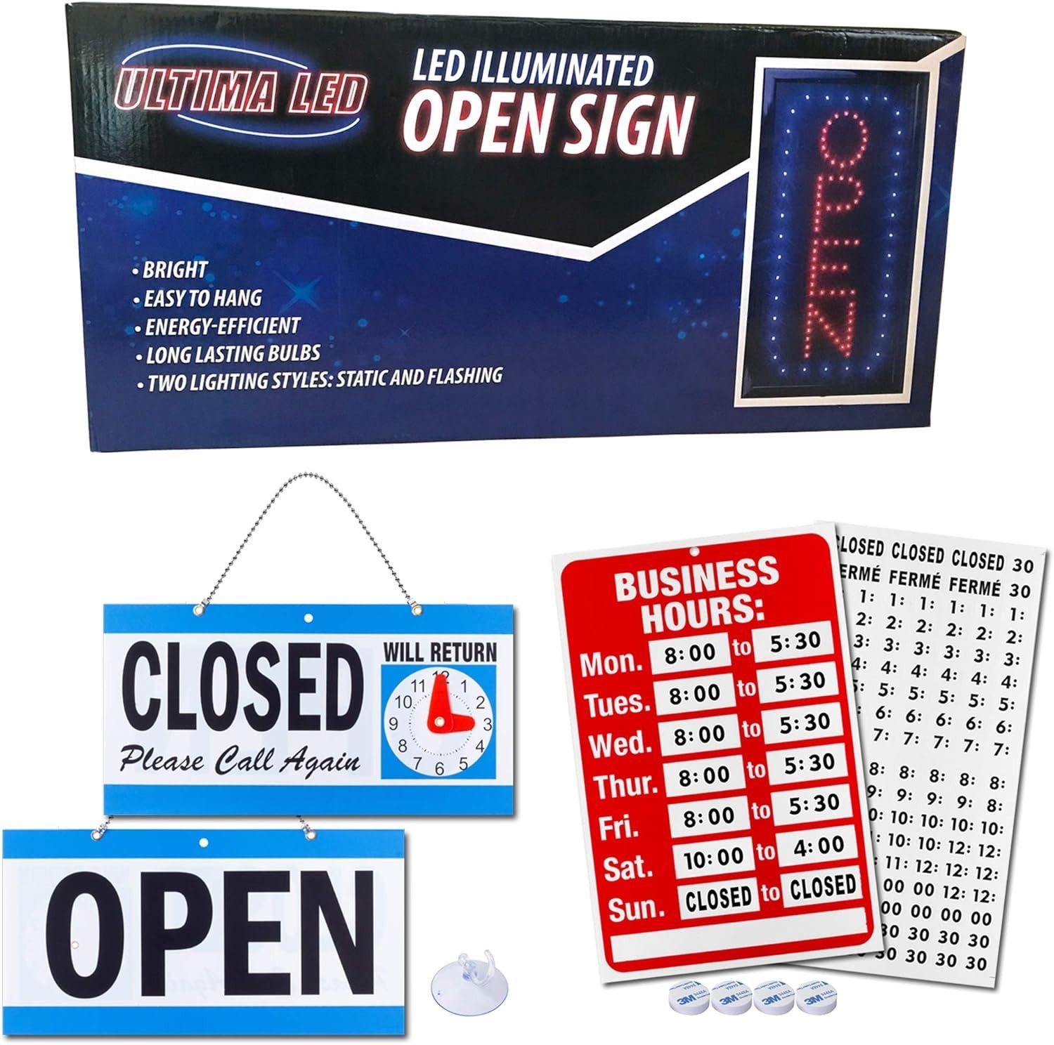 LED Open Sign for Business with Flashing Mode