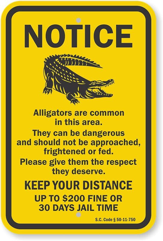 Aluminum Warning Sign Weatherproof 8×12 Pre Drilled Hanging Holes