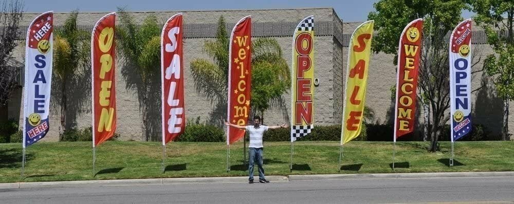 Auto Dealership Advertising Feather Banner Swooper Flag Sign (Compatible with…
