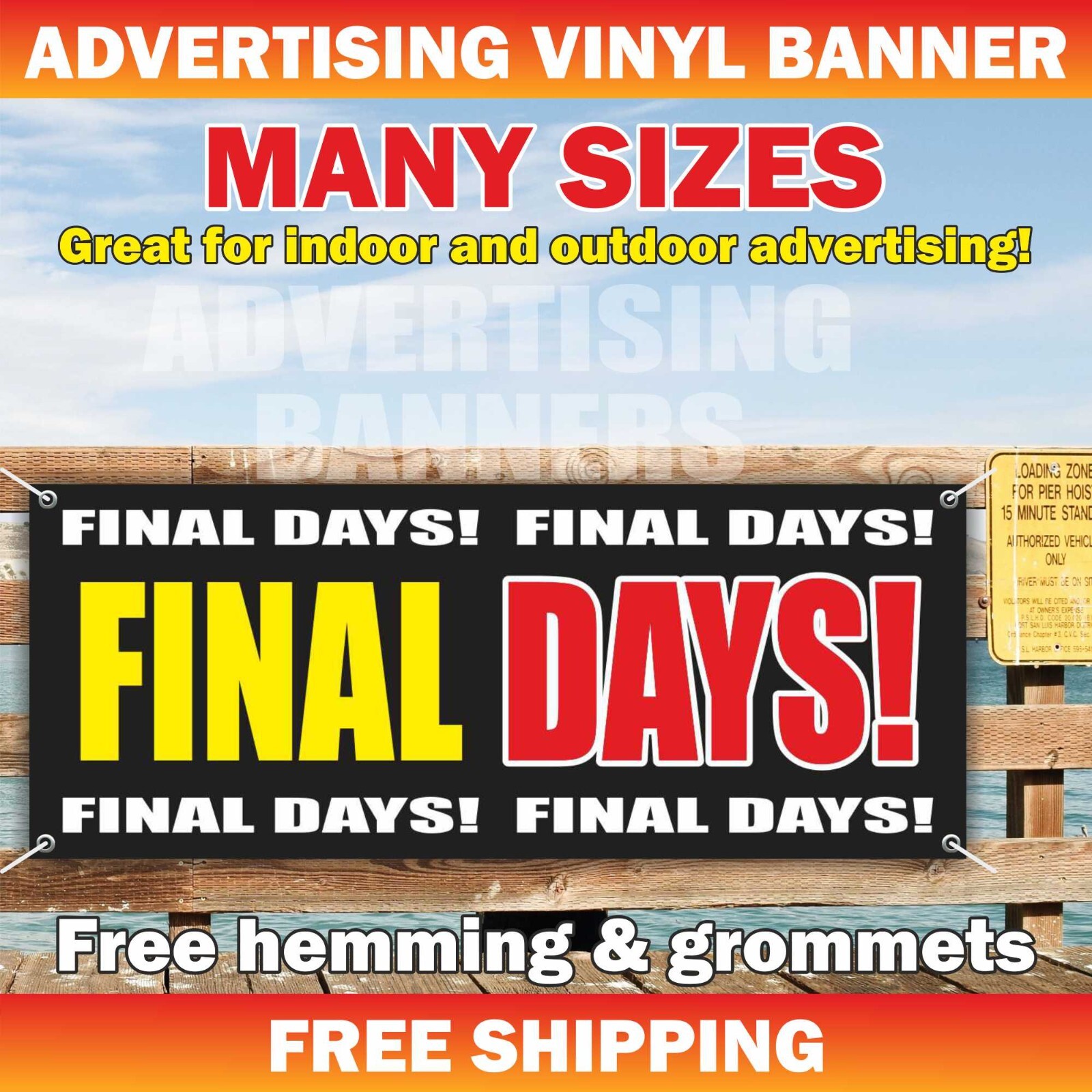 FINAL DAYS Advertising Banner Vinyl Sign Flag save sale discount clearance event