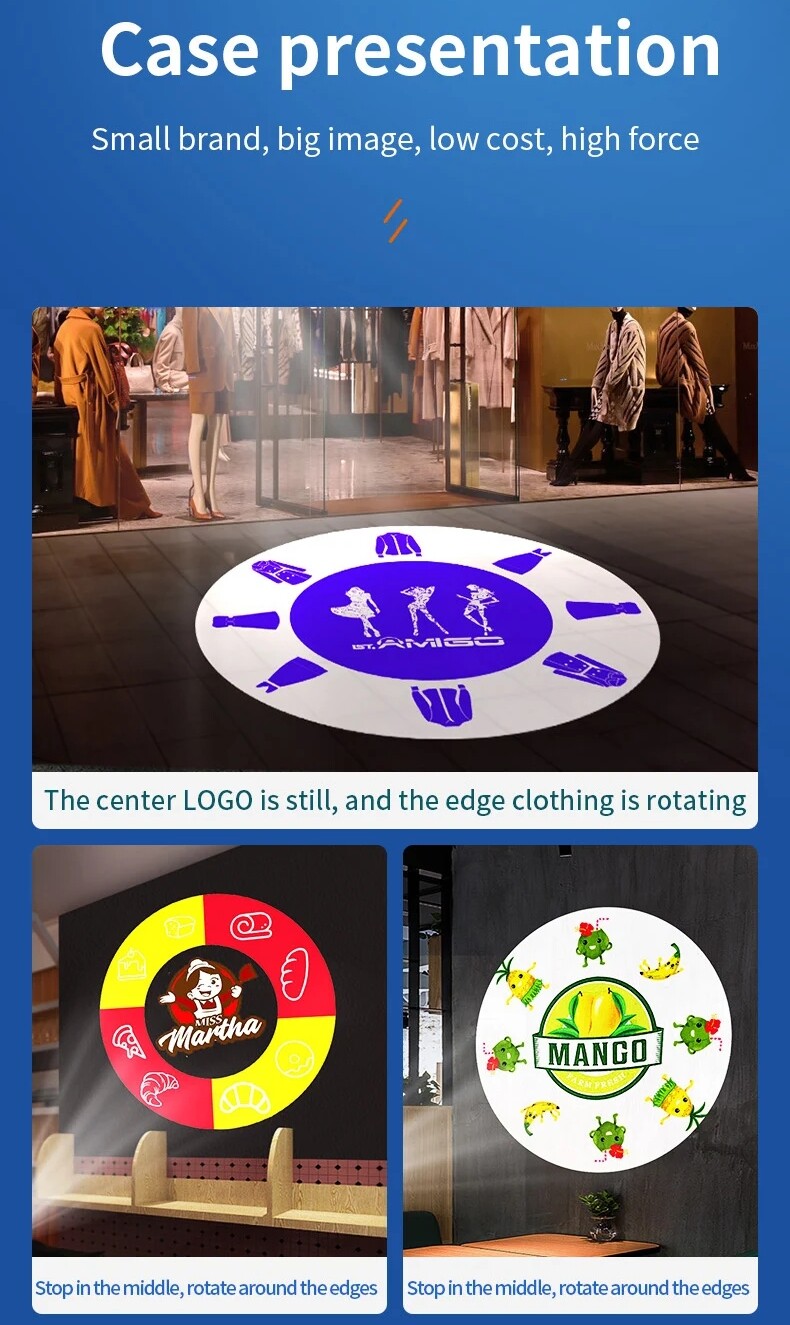 25W-110W Rotate + Static Wateproof LED Logo GOBO Porjector Light Custom Image AD