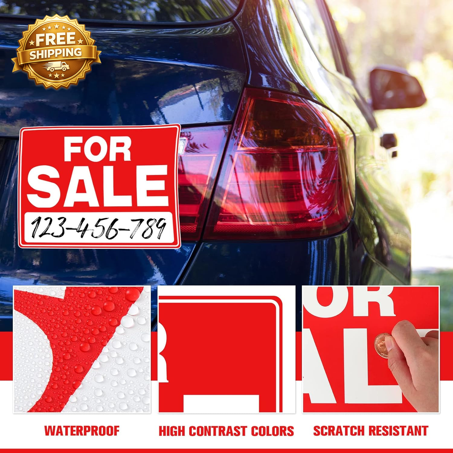 25 Pcs for Sale Signs for Car 9 X 12 Inches Auto Sales Signs Vehicle Houses Sale
