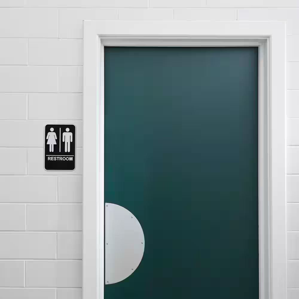 9 In. X 6.5 In. Unisex Restroom ADA Braille Sign